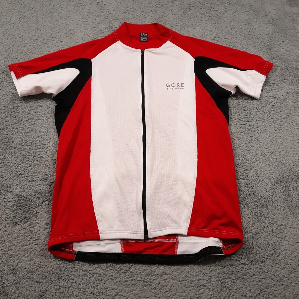 Gore Bike Wear Cycling Jersey Full Zip Womens XL Short Sleeve Red White